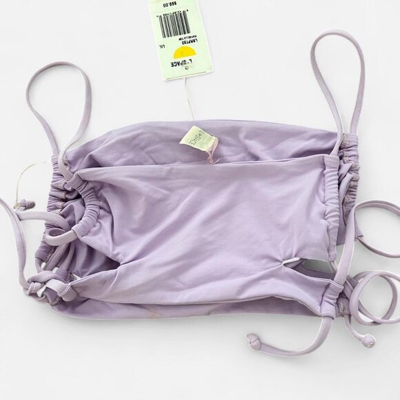 L*Space Swim Rafaella lilac purple strappy tie up side bikini top small new - Picture 6 of 7